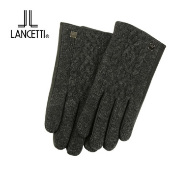 란체티 꽈배기 니트 남성 가죽 장갑LC-21