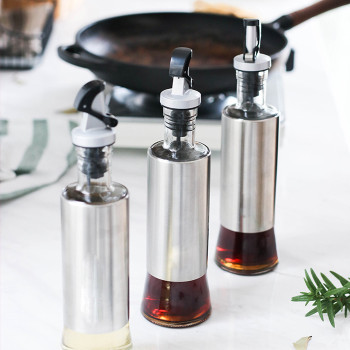 원터치 스텐 유리 오일병 기름병 소스병 300ml