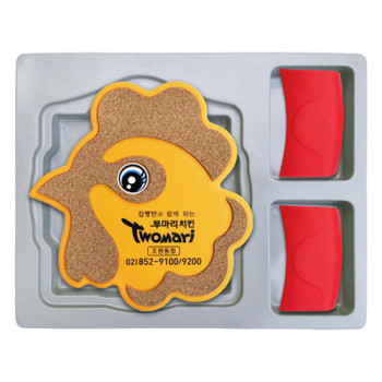 꼬꼬콜크냄비받침+주방냄비집게