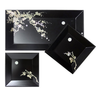 나전 매화/모란 쟁반 SET