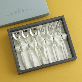 엔젤하트 6P 티스푼티포크 과일포크 커피스푼