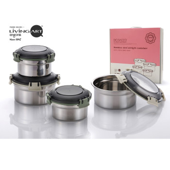 리빙아트 디오바코 스텐 밀폐용기 4종