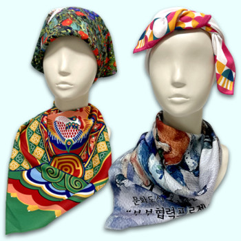 국산 극세사 아문젠 손수건 스카프 전면인쇄60