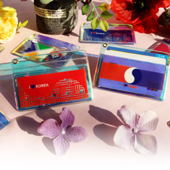 메이드인 태극기 홀로그램 가로형 카드지갑