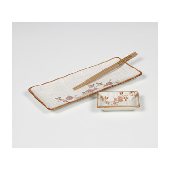 [접시세트] 백야화 핑크 생선접시 2P세트