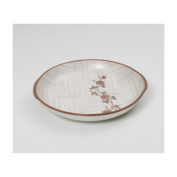 [접시]백야화 핑크 귀접시 大 1P