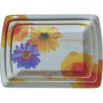 쟁반,쟁반 신사각 국화 3P세트