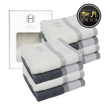 송월 격자전사타올 풀컬러인쇄 2P 풀세트