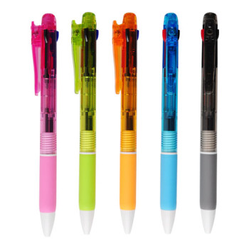 국산 안전클립 컬러풀니들3색볼펜