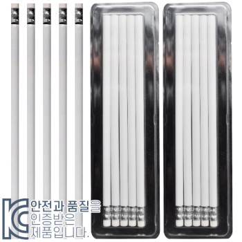 투명사각 백색원형지우개연필5p