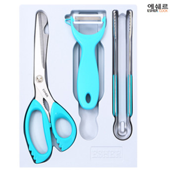 주방안전가위+프레쉬야채칼+집게