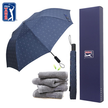 PGA 2단네이비전폭로고+190g 호텔타올세트