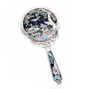 자개공주손거울(사슴송학)