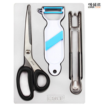 에쉐르 주방가위+야채칼+주방집게 3p세트