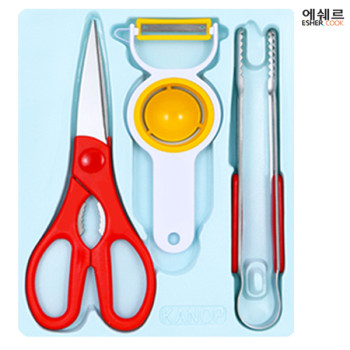 주방가위+계란야채칼+주방집게 3종세트