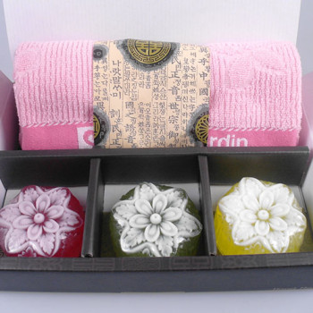 플라워천연수제비누3p 주방타올세트