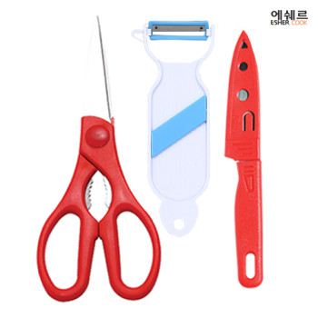 편한가위+미용야채칼+과도
