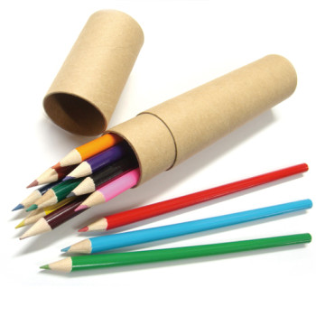 12본입 나무 색연필 원통 세트