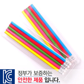 [국산]투명사각·육각지우개연필5P세트