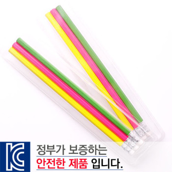 [국산]투명사각·육각지우개연필3P세트