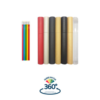 무지개 원형지우개 연필 5본입세트