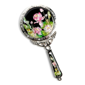 자개공주손거울-연꽃