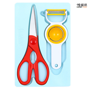에쉐르 가위 2종세트-주방편한가위,에그야채칼