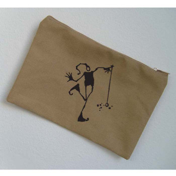 (국산원단)매직 에코백.베이직 칼라파우치(beige)25x17