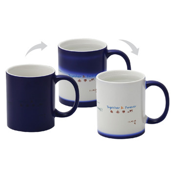 컵(도자기머그) 포토머그변색청색