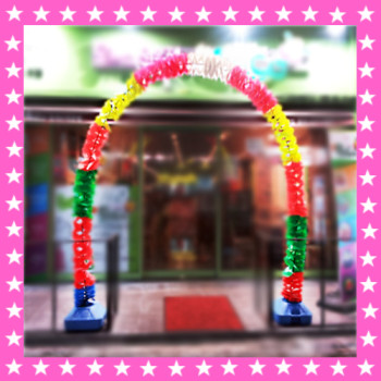 고광택 무지개가랜드 PVC아치 가랜드풀세트