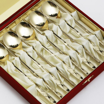 JJ805.제노바 송학 티타늄 5벌 수저세트 (비단)